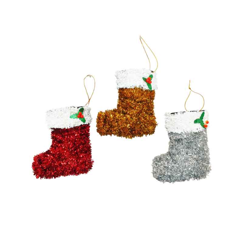 0288011 Χριστουγεννιάτικες Κάλτσες Διακοσμητικές 13cm – Christmas Decorative Stockings