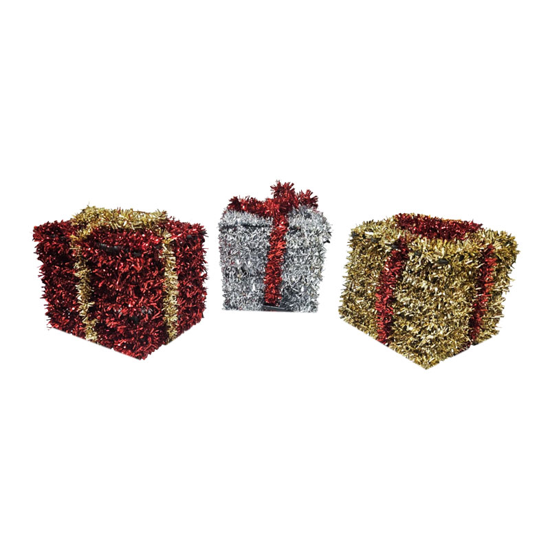 0288012 Διακοσμητικά Χριστουγεννιάτικα Δώρα 8.5x8.5cm - Decorative Christmas Gift Boxes