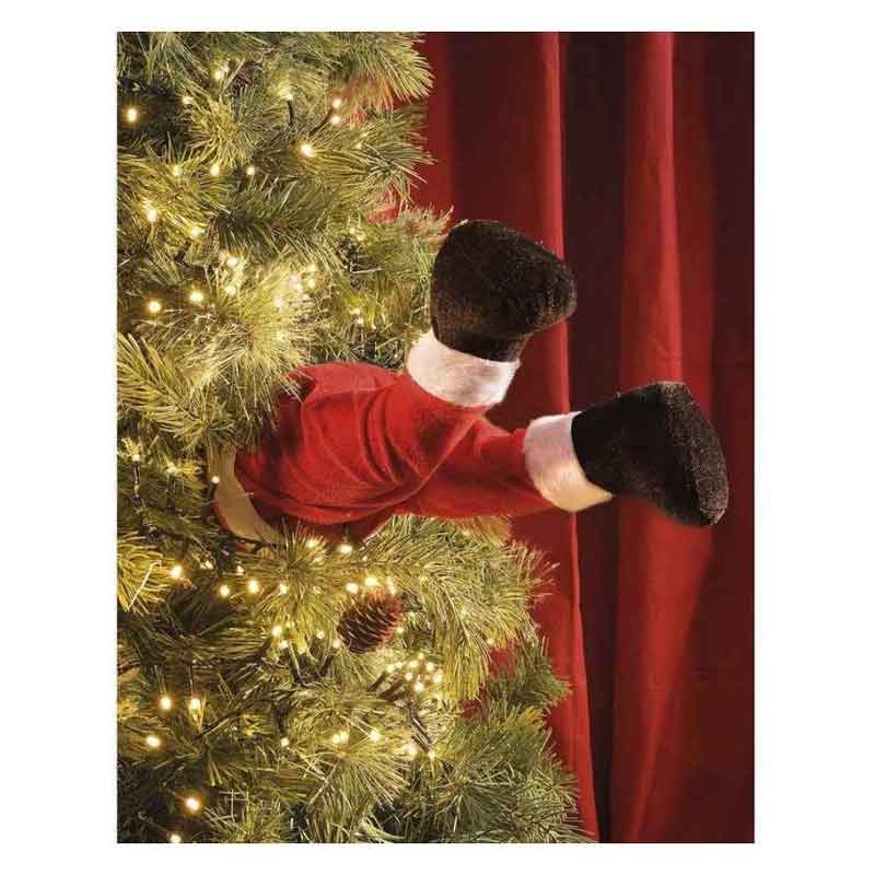 030228-2 Χριστουγεννιάτικο στολίδι Δέντρου Πόδια Άγιου Βασίλη - Moving Santa Legs