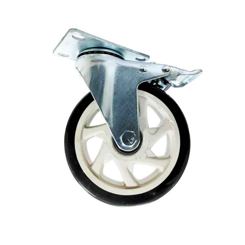 0309001 Ρόδα Επίπλου με Πέλμα και Φρένο 12.5cm - Furniture Caster Wheel with Plate and Brake