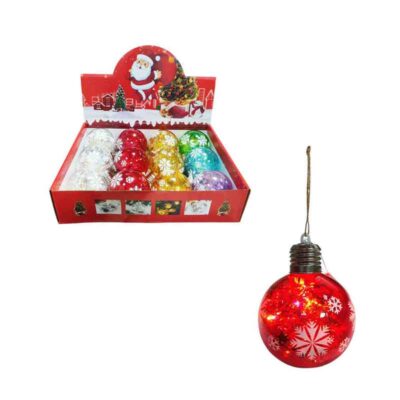 036082 Φωτιζόμενες Χριστουγεννιάτικες Μπάλες 10cm 12τμχ – LED Christmas Light Balls