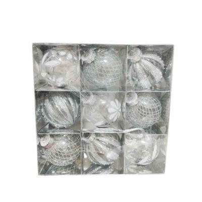 036083-1 Σετ Χριστουγεννιάτικες Μπάλες 9τμχ 7.5cm - Christmas decoration balls