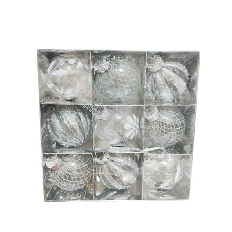 036083-1 Σετ Χριστουγεννιάτικες Μπάλες 9τμχ 7.5cm - Christmas decoration balls