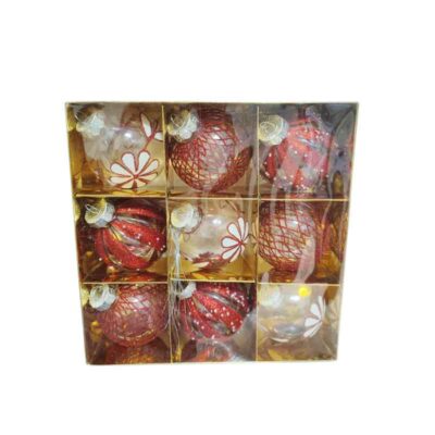 036083-2 Σετ Χριστουγεννιάτικες Μπάλες 9τμχ 7.5cm - Christmas decoration balls