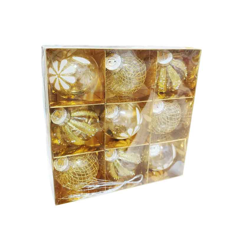 036083 Σετ Χριστουγεννιάτικες Μπάλες 9τμχ 7.5cm - Christmas decoration balls