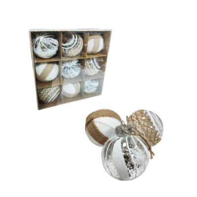 036084 Χριστουγεννιάτικες Μπάλες Σετ 9τμχ 8.5cm – Christmas Balls Set