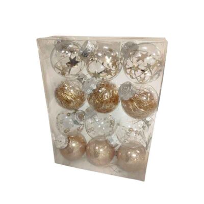 036086-3-1 Σετ Χριστουγεννιάτικες Μπάλες 12τμχ 5.5cm - Christmas decoration balls