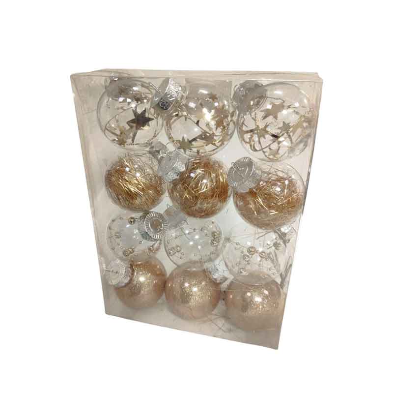 036086-3-1 Σετ Χριστουγεννιάτικες Μπάλες 12τμχ 5.5cm - Christmas decoration balls