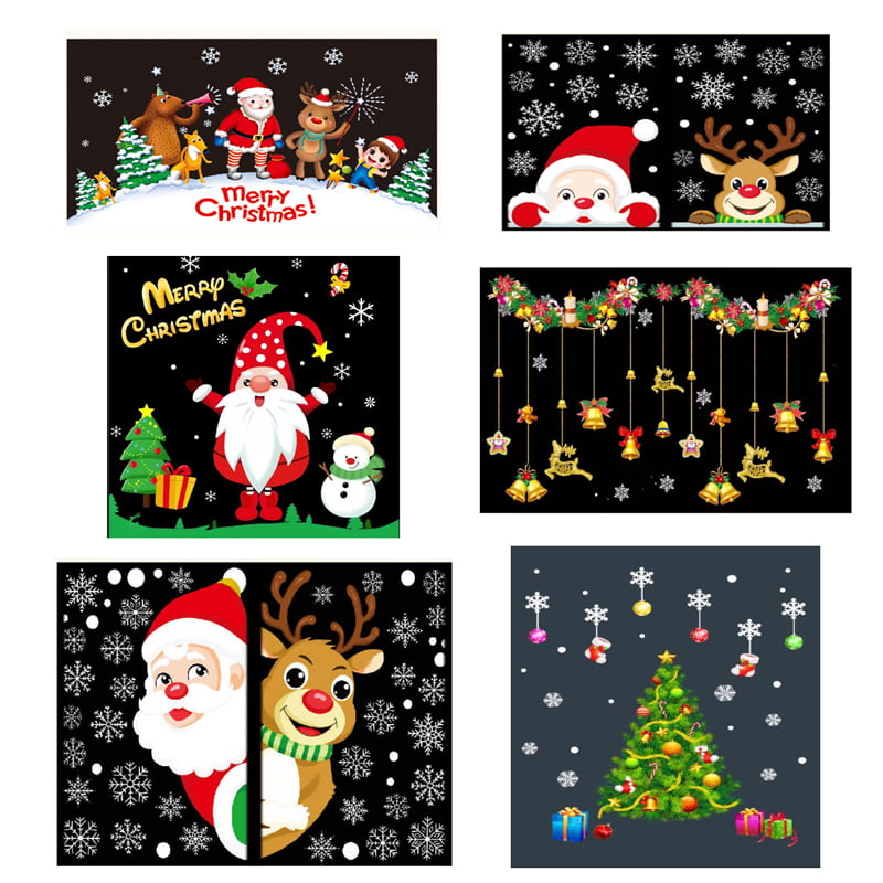 046002-7 Χριστουγεννιάτικα Αυτοκόλλητα για Τζάμια σε Διάφορα Σχέδια - Christmas Stickers for Windows in Various Designs