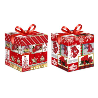 055022 Χριστουγεννιάτικο χάρτινο κουτί 30x30x30cm 12τμχ – Christmas paper box 12pcs