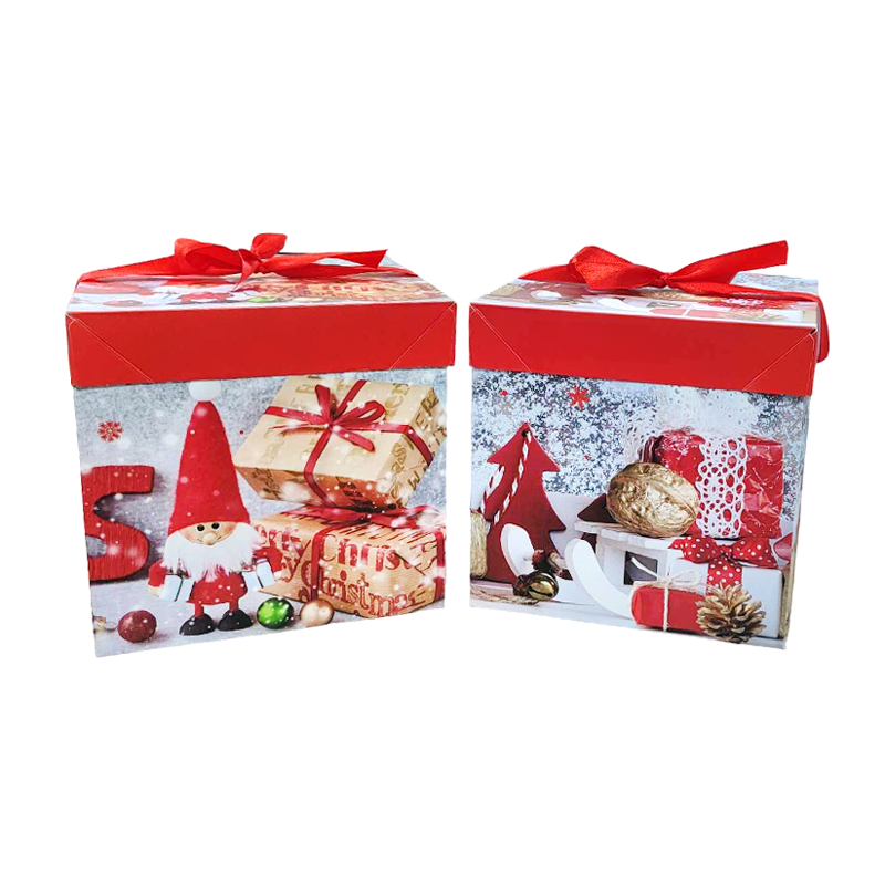 056034 Χριστουγεννιάτικο πλαστικό κουτί 15x15x15cm 12 τεμάχια - Christmas plastic box