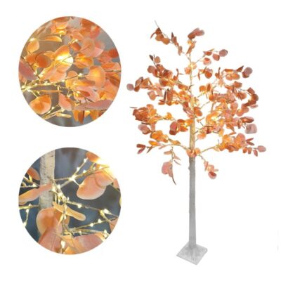 064004 Led Φωτιζόμενο Δέντρο Λευκό με Πορτοκαλί Φύλλα 180cm - Led Orange Tree