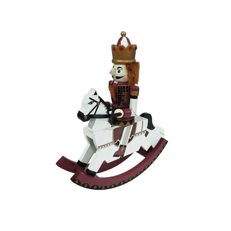 067118-1 Ξύλινος Καρυοθραύστης - Βασιλιάς Με Άλογο – Christmas soldier deco