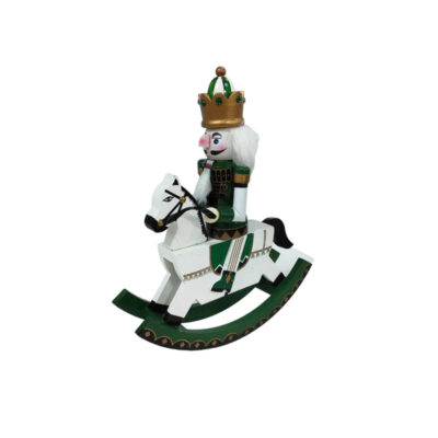 067118-2 Ξύλινος Καρυοθραύστης - Βασιλιάς Με Άλογο – Christmas soldier deco