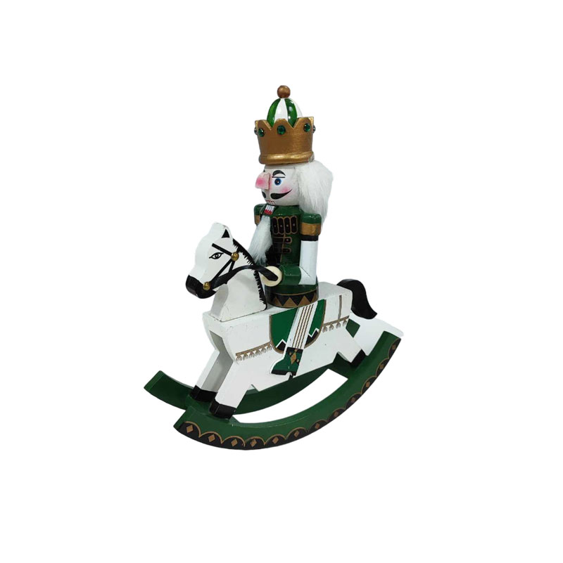 067118-2 Ξύλινος Καρυοθραύστης - Βασιλιάς Με Άλογο – Christmas soldier deco