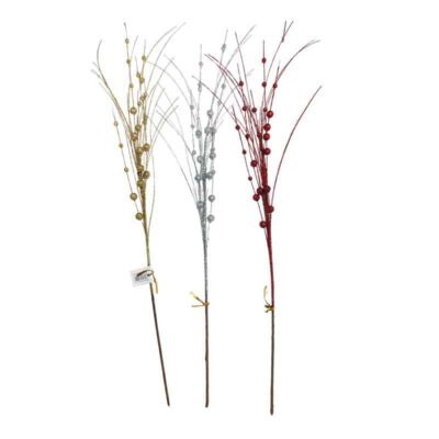 076018 Χριστουγεννιάτικο Κλαδί με Γκλίτερ και Μπάλες 74cm – Christmas Glitter Branch with Balls