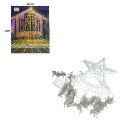 082267-2 Χριστουγεννιάτικο δέντρο από φωτάκια θερμό χρώμα LED 2.5m - Star waterfall light
