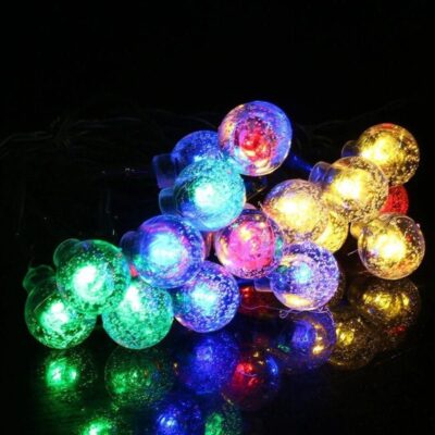 082304-3 Χριστουγεννιάτικα Ηλιακά Λαμπάκια με Φωτοβολταϊκό Πάνελ 6.5m Πολύχρωμα Χρώμα - Christmas LED solar string lights RGB
