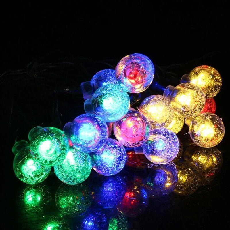 082304-3 Χριστουγεννιάτικα Ηλιακά Λαμπάκια με Φωτοβολταϊκό Πάνελ 6.5m Πολύχρωμα Χρώμα - Christmas LED solar string lights RGB