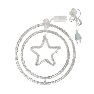 082326 Χριστουγεννιάτικο Διακοσμητικó Αστέρι Φωτιζόμενο Πλαστικό RGB - Christmas Double Round Pendant Light