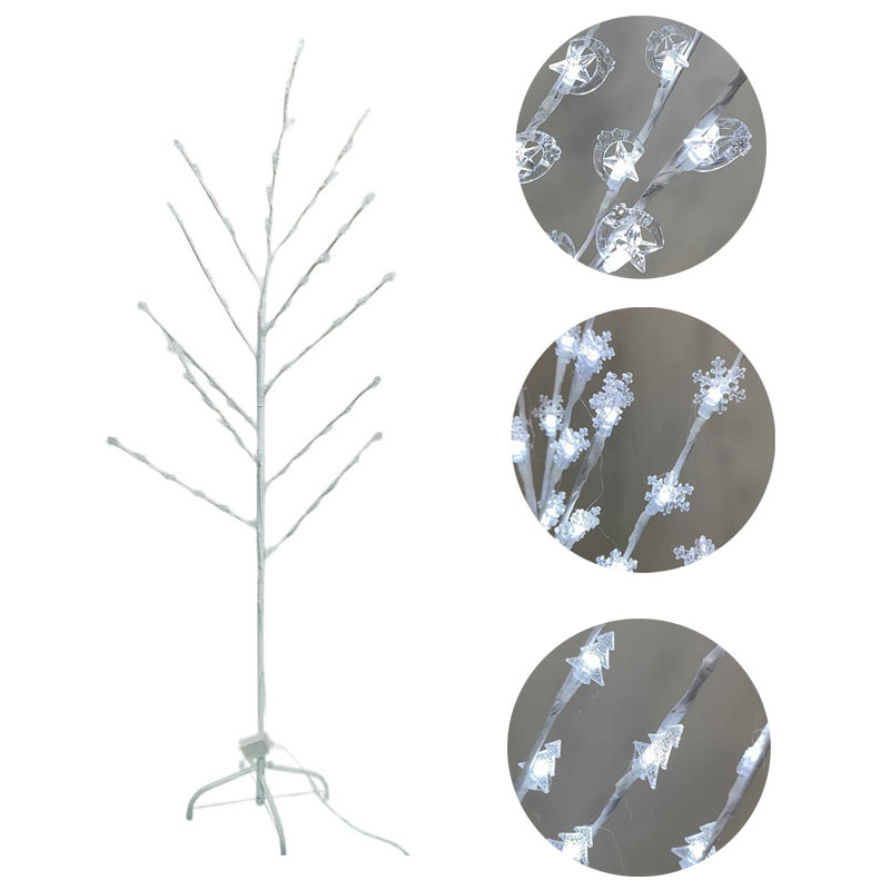 082337-2-1 Χριστουγεννιάτικο Φωτιζόμενο Δέντρο Διακοσμητικό με 66 LED Ψυχρό Χρώμα 1.5m - Christmas decorative tree white light