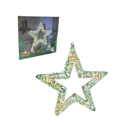 082351 Χριστουγεννιάτικο Φωτεινό Αστέρι με Πολύχρωμα Λαμπάκια LED 45cm - Light Star with Multicolor Lights