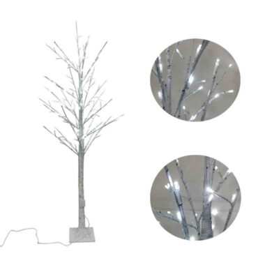 082369 Led Φωτιζόμενο Χριστουγεννιάτικο Δέντρο Λευκό Με Ψυχρό Φωτισμό 150cm 160Led - Led Christmas Tree White With White Lighting