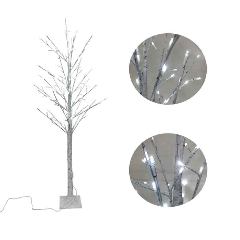 082369 Led Φωτιζόμενο Χριστουγεννιάτικο Δέντρο Λευκό Με Ψυχρό Φωτισμό 150cm 160Led - Led Christmas Tree White With White Lighting