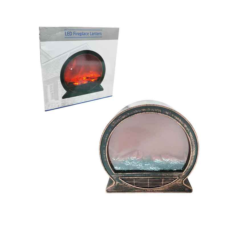 094018-2 Διακοσμητικό LED Τζάκι Στρογγυλό 31cm – Round LED Fireplace Lantern 31cm