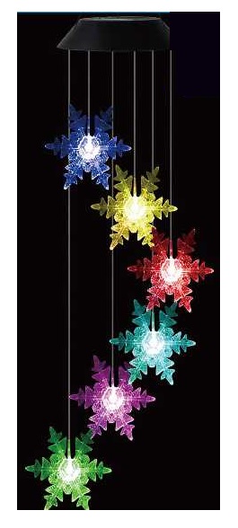 Ηλιακό χριστουγεννιάτικο διακοσμητικό με φωτισμό LED - Χιονονιφάδα - 150487