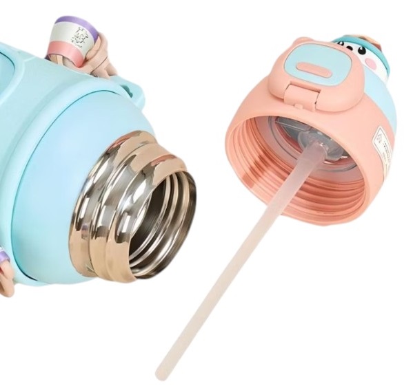 Παιδικό παγούρι-θερμός με καλαμάκι - 500ml - 219422 - Purple