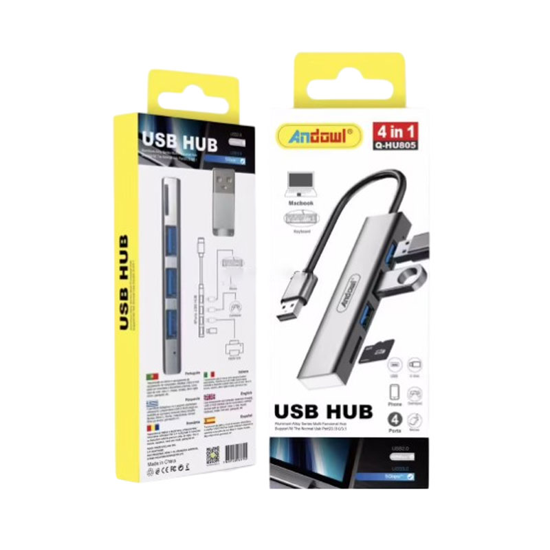 281790 Andowl USB Hub 4 σε 1 με 4 Θύρες Q-HU805 - USB Hub