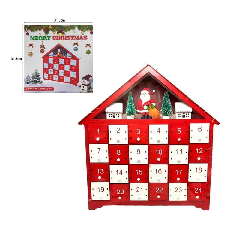 290014-2 Χριστουγεννιάτικο διακοσμητικό σπίτι ημερολόγιο με φωτισμό - Christmas house deco