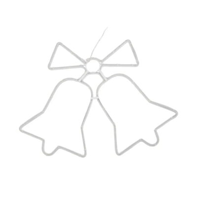 290055 Χριστουγεννιάτικες φωτιζόμενες καμπάνες θερμό χρώμα φωτοσωλήνες 60x49cm LED - LED Christmas Bell Lights