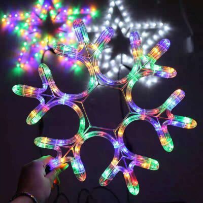 290058-1 Χιονονιφάδα Led RGB Φως με καλώδιο - Christmas snowflake light LED
