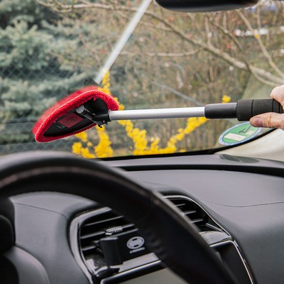 407630-1 HEYNER βούρτσα με πανί μικροϊνών 407630, πτυσσόμενη έως 50cm, μαύρη/κόκκινη