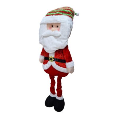 501401 Χριστουγεννιάτικη λούτρινη κούκλα Άγιος Βασίλης με πτυσσόμενα πόδια - MY93101A - 501401