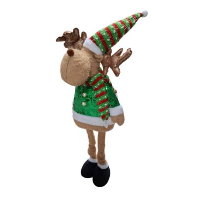 501500 Χριστουγεννιάτικη λούτρινη κούκλα Τάρανδος με πτυσσόμενα πόδια - MY93101C - 501500