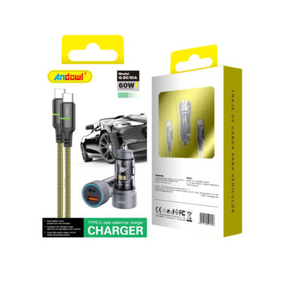 517257 Andowl Φορτιστής αυτοκινήτου με καλώδιο Type-C Q-DC50A - Charger