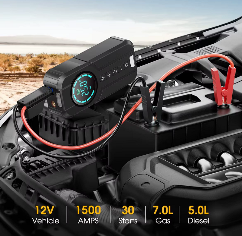 Εκκινητής μπαταρίας οχημάτων Jump Starter & αεροσυμπιεστής - JG819 - 567819