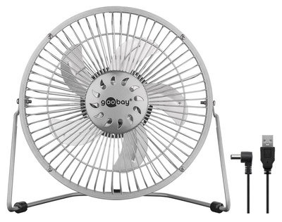 62062 GOOBAY επιτραπέζιος ανεμιστήρας 62062, 8", USB, ασημί