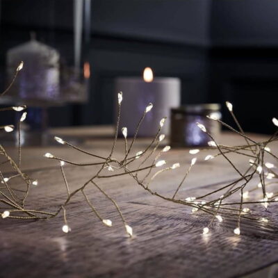 640042-1 Χριστουγεννιάτικα Λαμπάκια LED ψυχρό χρώμα με Διαφανές Καλώδιο 100led - Christmas lights white light