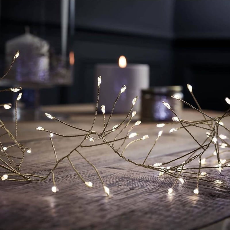 Χριστουγεννιάτικα Λαμπάκια LED ψυχρό χρώμα με Διαφανές Καλώδιο 100led - Christmas lights white light