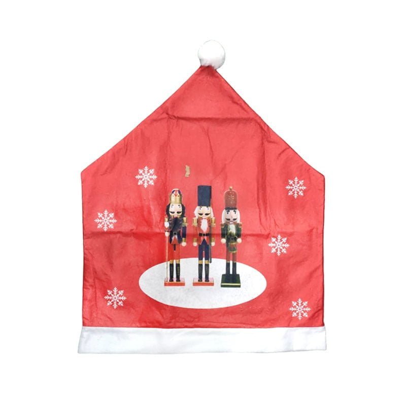 66033-1 Χριστουγεννιάτικο Καλύμματα Πλάτης Καρέκλας Σκούφος Αγίου Βασίλη - Santa Claus chair cover