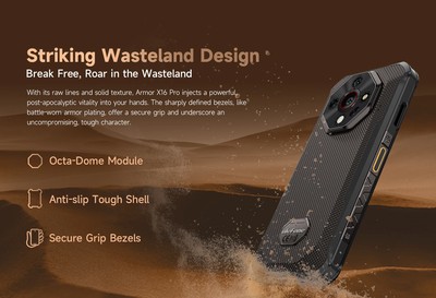 ARMORX16PRO-BK-1 ULEFONE smartphone Armor X16 Pro, 6.56", 8/256GB, 5G, 10360mAh, IP68/IP69K/MIL-STD-810H, μαύρο