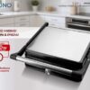BRUNO BRN-0251 Γκριλιέρα 2000W με ρυθμιζόμενο θερμοστάτη, inox-μαύρη