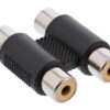 CAB-R022 POWERTECH αντάπτορας 2x RCA θηλυκό σε θηλυκό CAB-R022, μαύρος