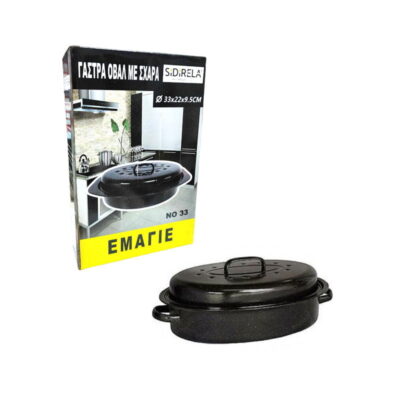 E-2729 Sidirela Γάστρα Οβάλ Με Σχάρα Εμαγιέ Ø 33x22x9.5cm JM-C01 E-2729 - Sidirela oval roaster