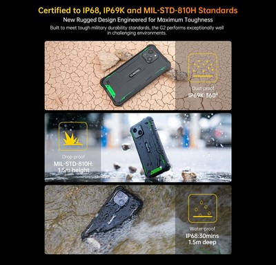 G2-OR-1 OUKITEL smartphone G2, 6", 4/64GB, 6300mAh, IP68/IP69K, πορτοκαλί