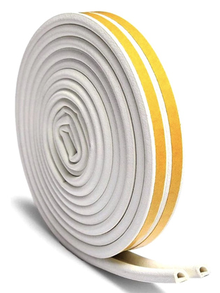 HUH-0096 Αυτοκόλλητη μονωτική ταινία HUH-0096 για παράθυρα, 9x6mm, 5m, λευκή